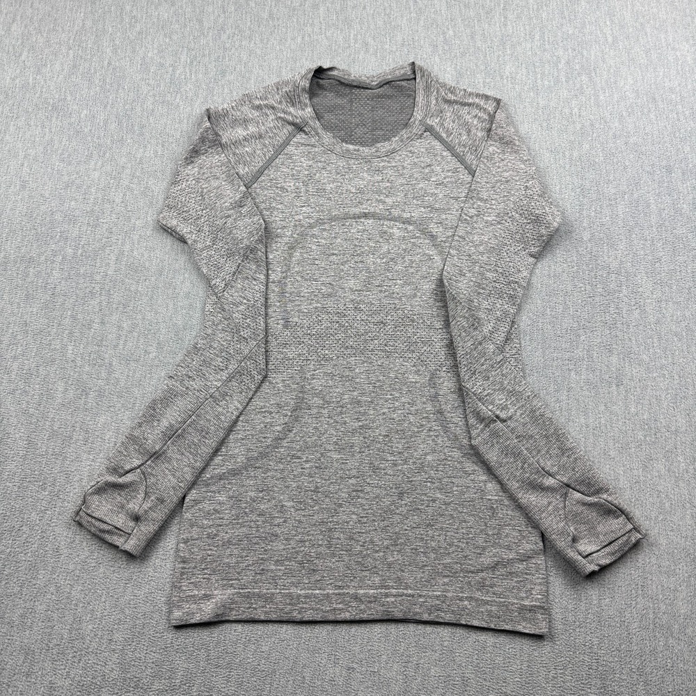 Lululemon Shirt Women 4 Gray Swiftly Tech Long Sleeve 2.0 Workout Gym Training